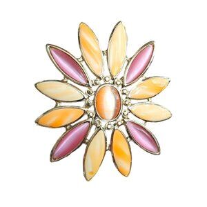 Vintage Colorful Flower Pin by Liz Claiborne